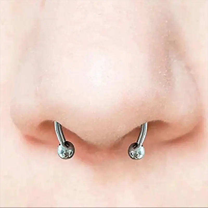 Magnetic Horseshoe Nose Rings 316L Stainless Steel Faux Septum Clip On Hoop Piercing Gift For Women