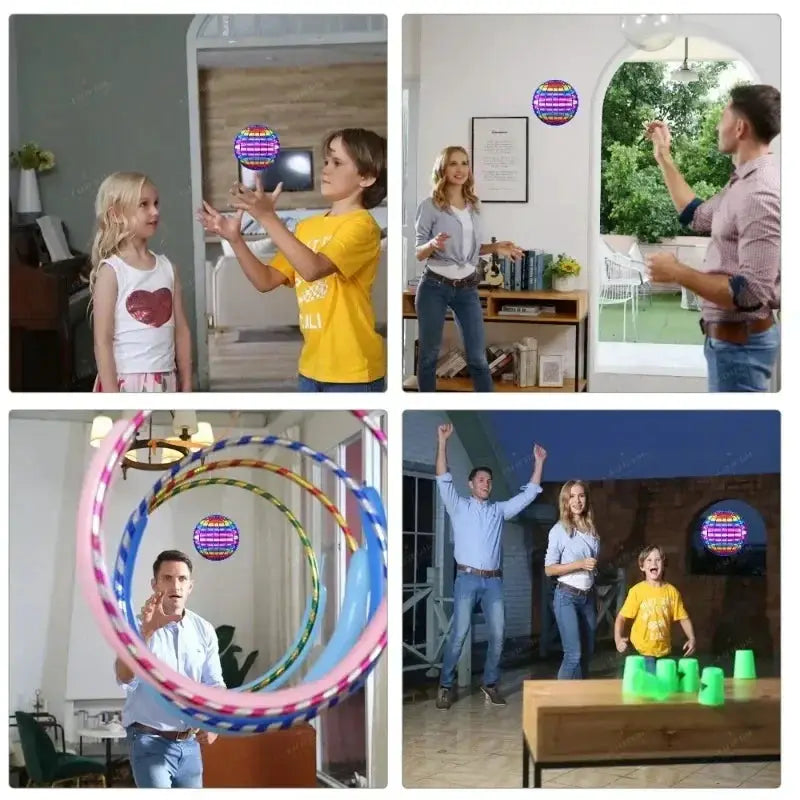Flying Ball Hand Controlled Color LED Cosmic Globe 360 Degree Rotating Suspension Ball Toy for Indoor and Outdoor Play