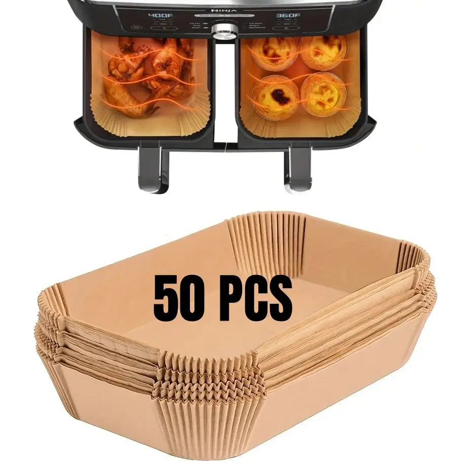 Air Fryer Paper Liners Disposable Parchment Paper Oil Proof Waterproof Nonstick Round, Square And Rectangle