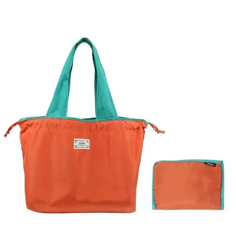 EverEco Foldable Eco Friendly Shoulder Bag Womens Reusable Grocery Tote Large Capacity Drawstring Closure