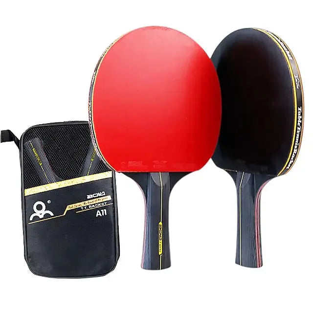 6 Star Table Tennis Racket Set 2 Pieces Professional Ping Pong Rackets Pimples In Rubber High Quality Blade Bat With Bag