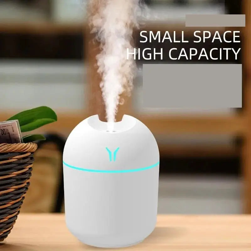 AromaGlow USB Mini Humidifier Aroma Essential Oil Diffuser for Home and Car Ultrasonic Quiet Mist with LED Lamp