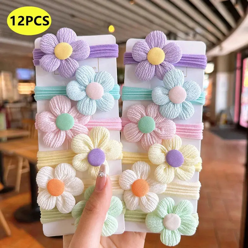 Flower Elastic Hair Bands For Girls Set 20 Or 10 Pieces Hair Accessories Children Headbands Party Birthday Headwear