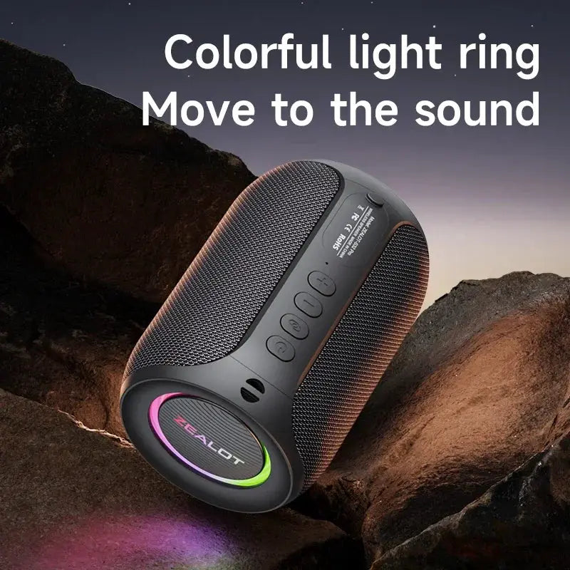 ZEALOT S32Pro portable Bluetooth speaker with colorful LED ring