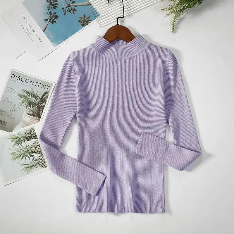 EverSoft Women Turtleneck Knitted Sweater Soft Cashmere Blend For Cozy Warmth In Autumn And Winter
