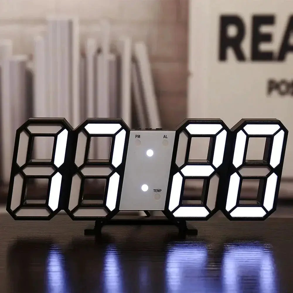 3D LED Digital Clock Wall Decoration With Night Mode For Bedroom Adjustable Electronic Room Decor Aesthetics