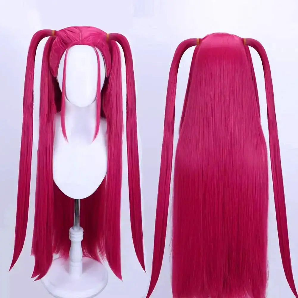 Cosplay wig: purple/pink long braid with side ponytail and tiger-mouth clamp, children's size, Simples Market