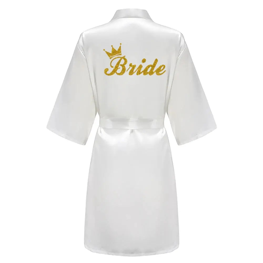 Bridal Satin Robes Set Grass Green White Short Getting Ready For Wedding Day Luxury Bride Monogram Bridesmaid