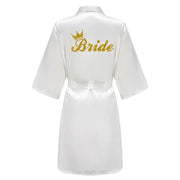 Bridal Satin Robes Set Grass Green White Short Getting Ready For Wedding Day Luxury Bride Monogram Bridesmaid