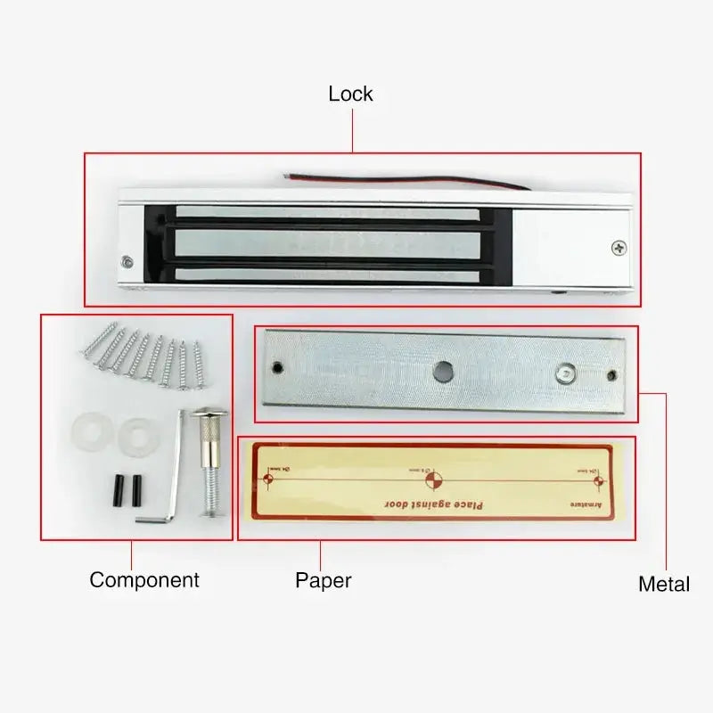 Simples Market 12V electromagnetic lock kit with 180kg (350lbs) holding force and mounting hardware
