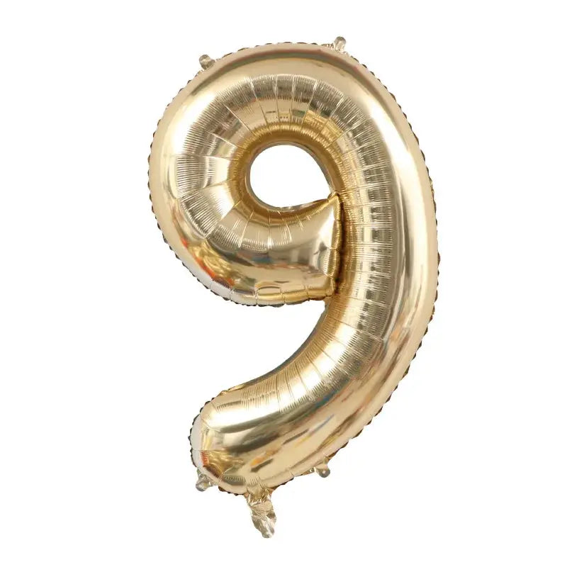 40 Inch White Gold And Light Gold Digital Foil Balloon For Girls Birthday Party Helium Ready Big Number 0 9