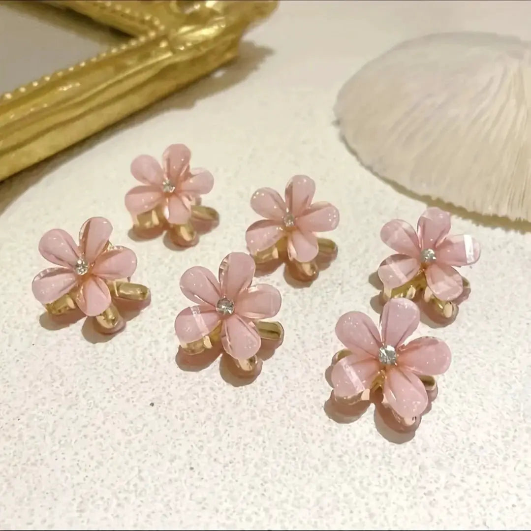 Flower Pearl Mini Hair Grab Clips - Simples Market