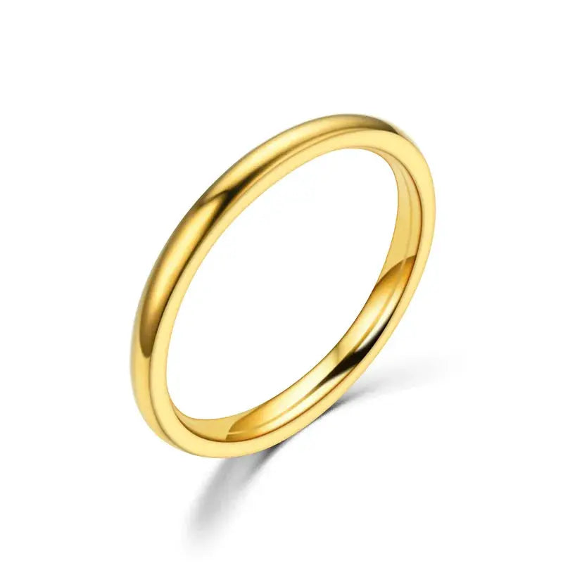 2mm Rose Gold Stainless Steel Ring For Women And Girls Minimalist Fashion Jewelry Gift