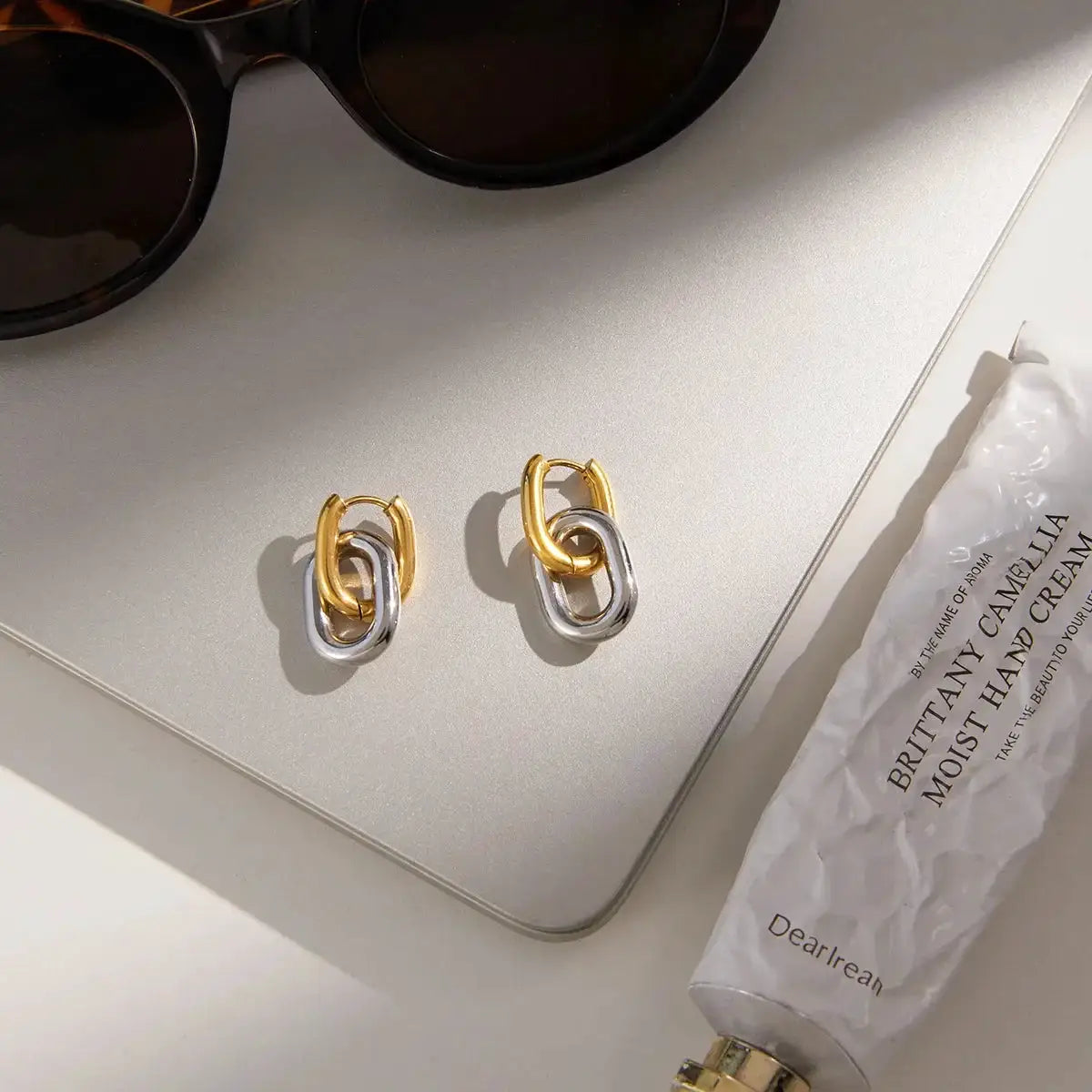304 Stainless Steel Circle Hoop Earrings Vacuum Electroplated 18K Gold Plated Simple Classic Jewelry