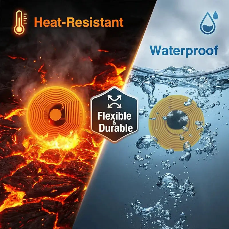 RFID NFC tag, 10mm gold disk by Simples Market; heat-resistant and waterproof, NFC213 13.56MHz.