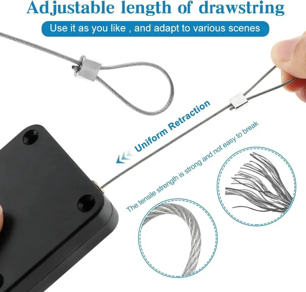 Door closer with pull cord by Simples Market, punch-free sensor, adjustable steel wire.