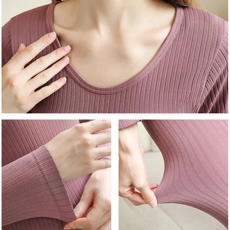 CozyNest Thermal Underwear Set For Women Shaping Long Johns With Cotton Elastane For Warmth And Comfort