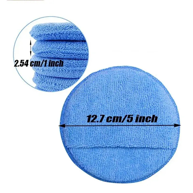 Simples Market 10Pcs blue microfiber car detailing applicator pads, round foam sponges, 12.7 cm diameter