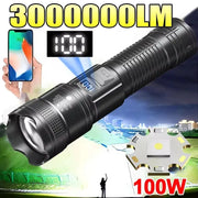 VoltPro UltraBeam 300000LM Tactical LED Flashlight With Digital Display And USB C Charging For Camping And Hunting
