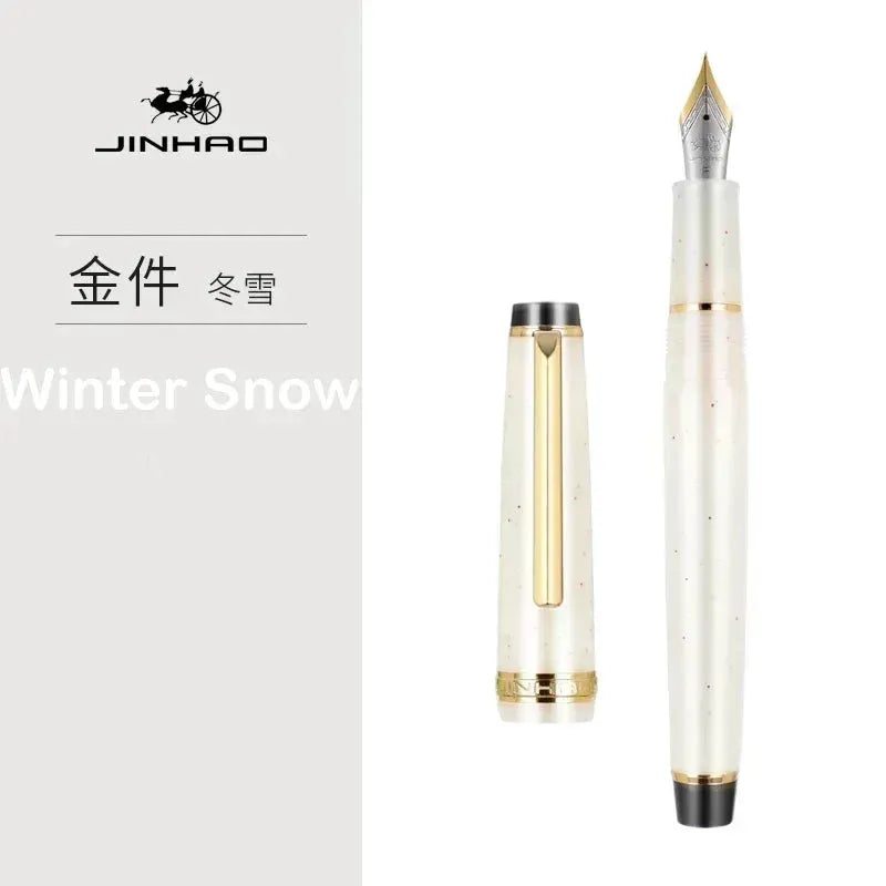 Jinhao 82 fountain pen in white speckled resin with gold trim; extra-fine nibs 0.38/0.5/0.7mm