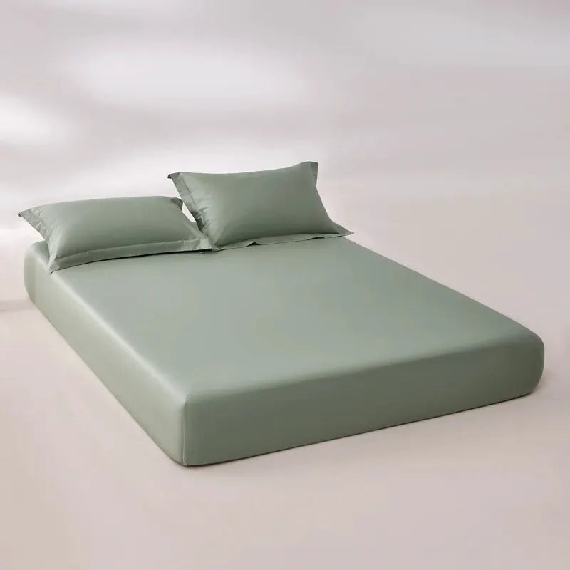 Fitted sheet from Simples Market, 800TC 100% Egyptian cotton mint green with elastic edges for 140/160/200 cm beds.