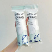 2 packs of soft round cotton pads with double-sided texture for facial cleansing and makeup removal