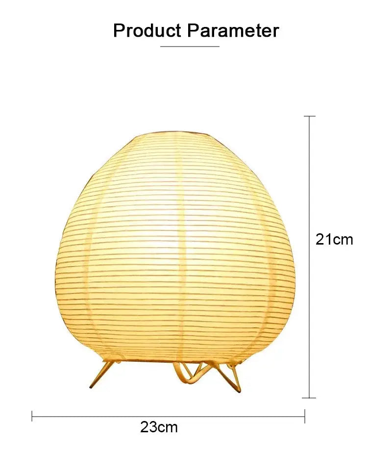 Japanese lantern LED table lamp by Simples Market, warm rice-paper decor light, 23×21 cm