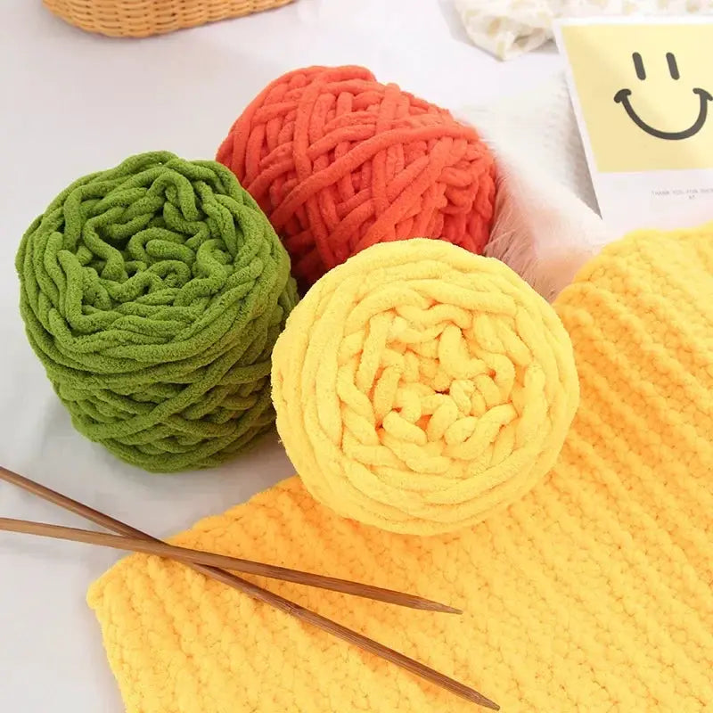 100g Chenille Knitting Yarn Ice Strip Line Cotton For Hand Knitting Scarf Thick Wool Wholesale