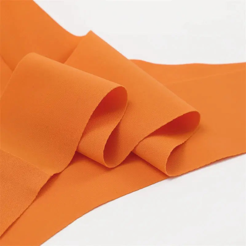 FINETOO ice silk seamless underpants fabric close-up in orange
