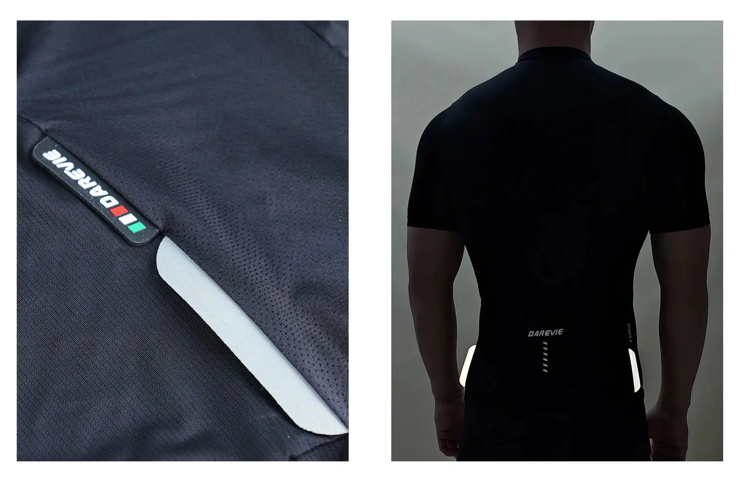 DAREVIE cycling jersey by Simples Market, black breathable quick-dry fabric with back logo and tag detail