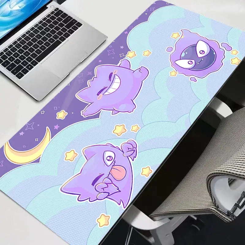 Kawaii Gengar Mouse Pad XXL For Gaming PC Desk Mat Keyboard Pad Gamer Desk Surface