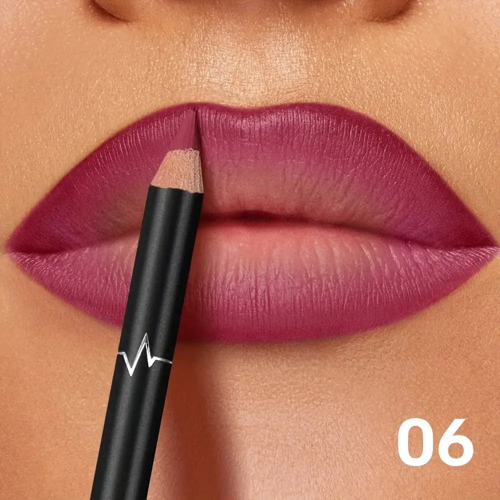 Pudaier Six Color Waterproof Matte Lip Liner Set Long Lasting Non Transfer Formula Matte Finish Precise Lip Definition