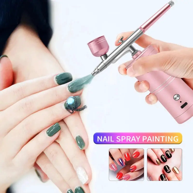 Portable Rechargeable Wireless Airbrush Compressor Single Action Spray Gun For Face Beauty Nail Art Tattoos Cake Paint