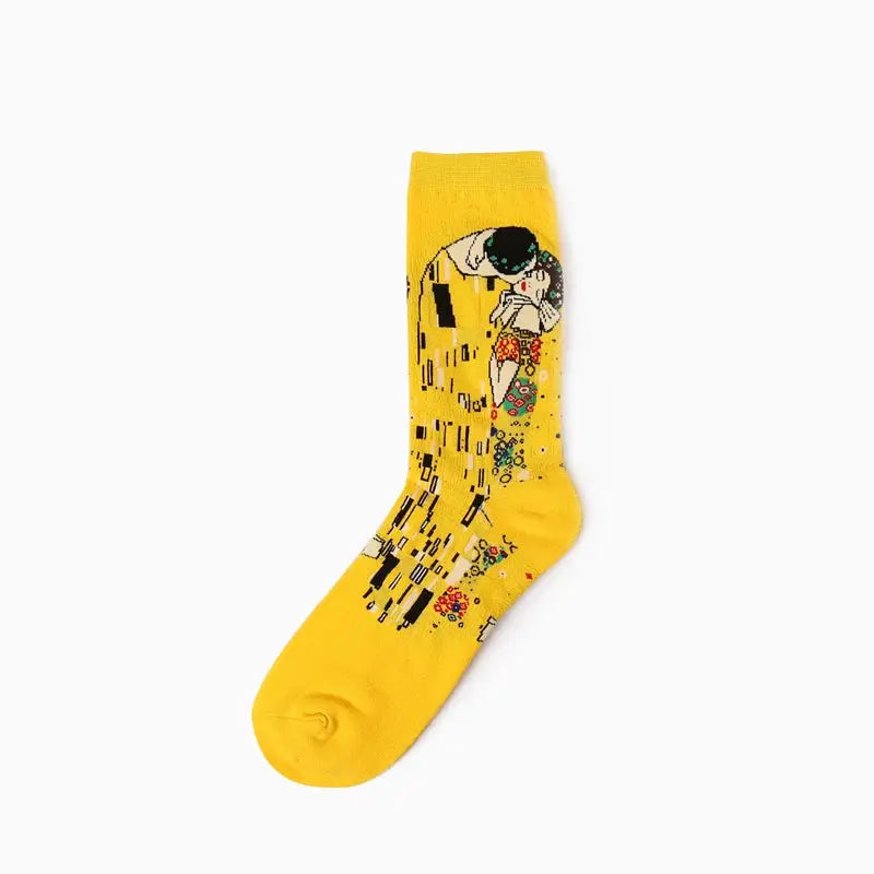 Van Gogh Mural Inspired Retro Men Socks 1 Pair Autumn Winter World Famous Oil Painting Series Funny Socks