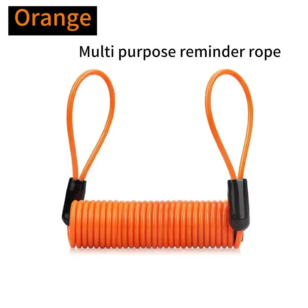 Simples Market 1.2m orange disc lock reminder cable with loop ends for motorcycles