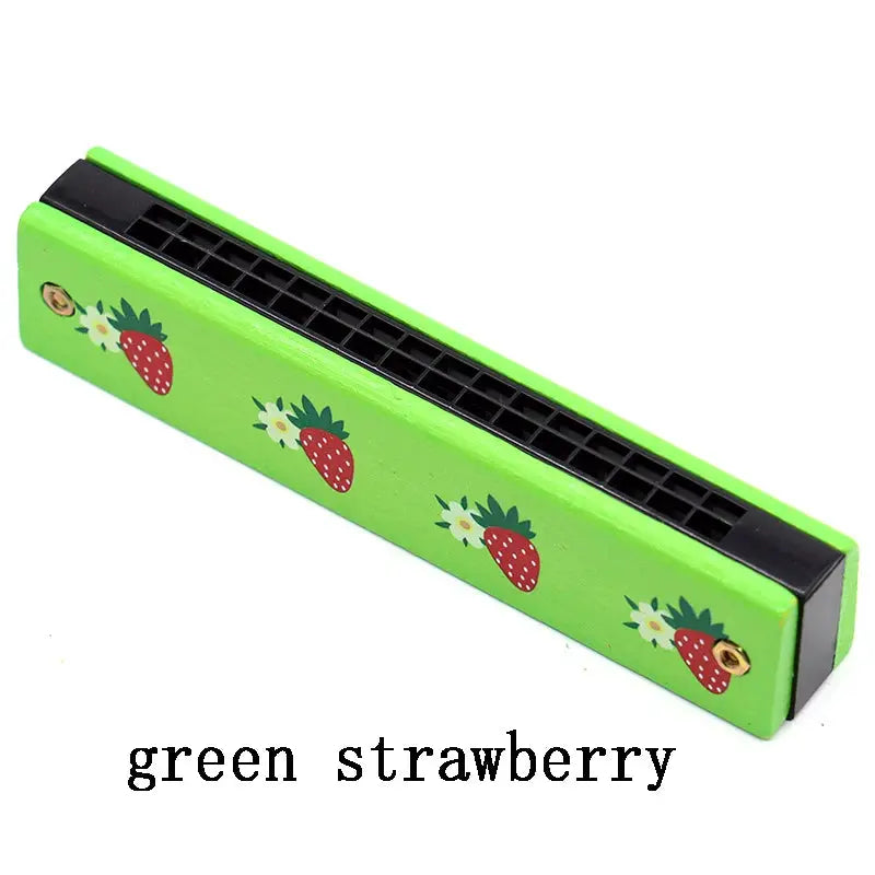 Children Wooden Harmonica Musical Instrument Toy for Early Education Teaching Aid and Puzzle for Kindergarten Beginners