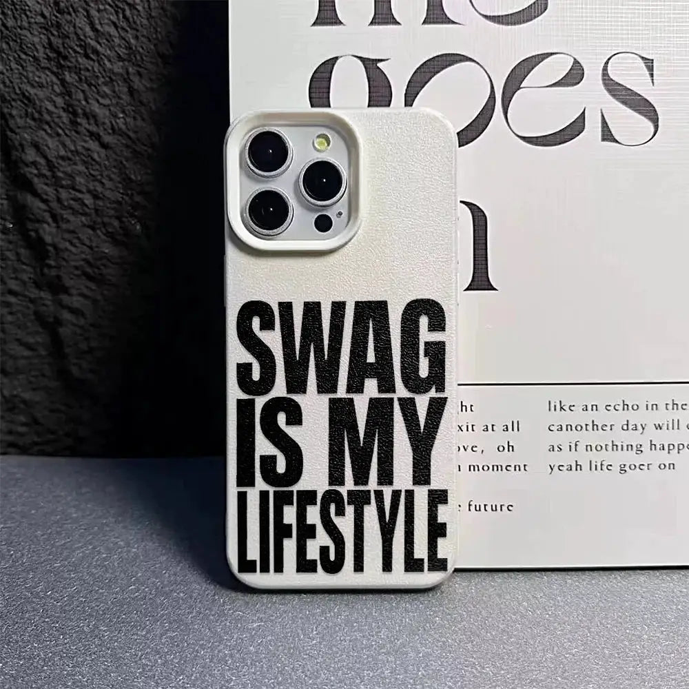 Swag Lifestyle iPhone Case Pro Max Universal Silicone Leather Cover With Premium TPU Matte Finish Scratch Resistant