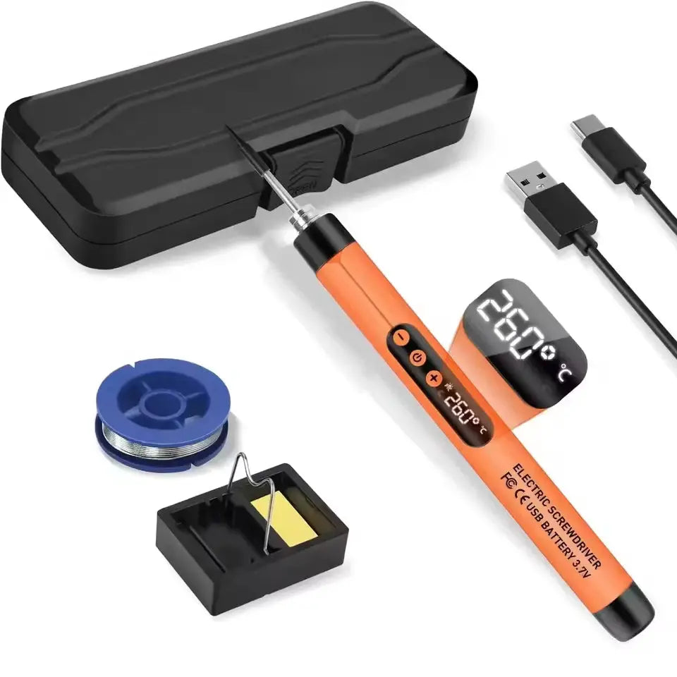 USB Soldering Iron Kit Mini Digital Adjustable Temperature Type C Interface Portable Welding Tool