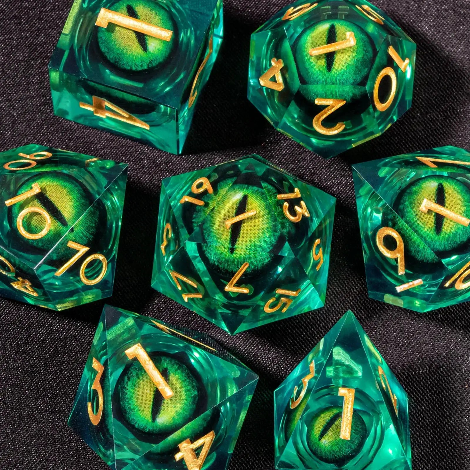 Liquid Core DND Dice Set With Sharp Edge Resin Dice For Dungeons And Dragons RPG D20 D12 D10 D8 D6 D4