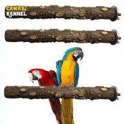 Simples Market bird claw beak grinding stand; three bark-covered wooden perches for parrots with mounting hardware