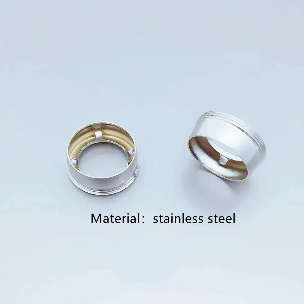 Two 35/40mm stainless steel faucet cap covers for bathroom or kitchen fixtures.