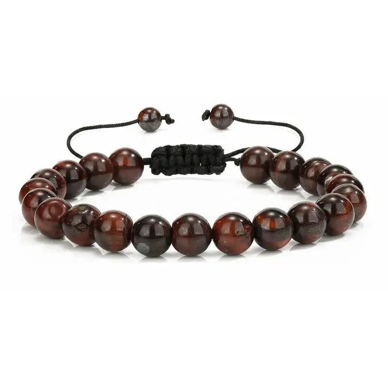 8mm Natural Tiger Eye And Lava Rock Beaded Bracelet For Men Handmade Protection Gift