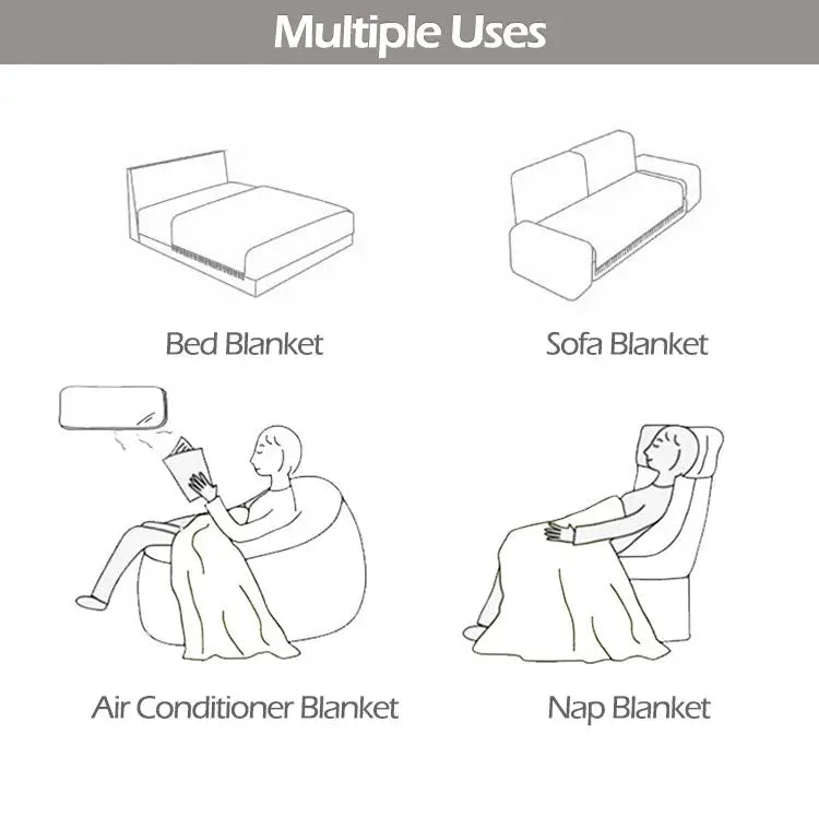 Waterproof sofa towel by Simples Market, solid color sofa cover; 4 blanket uses: bed, sofa, air conditioner, nap.