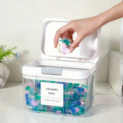 Laundry Pod Holder With Lid Sealed Automatic Pop Up Large Capacity Organizer Box For Laundry Pods