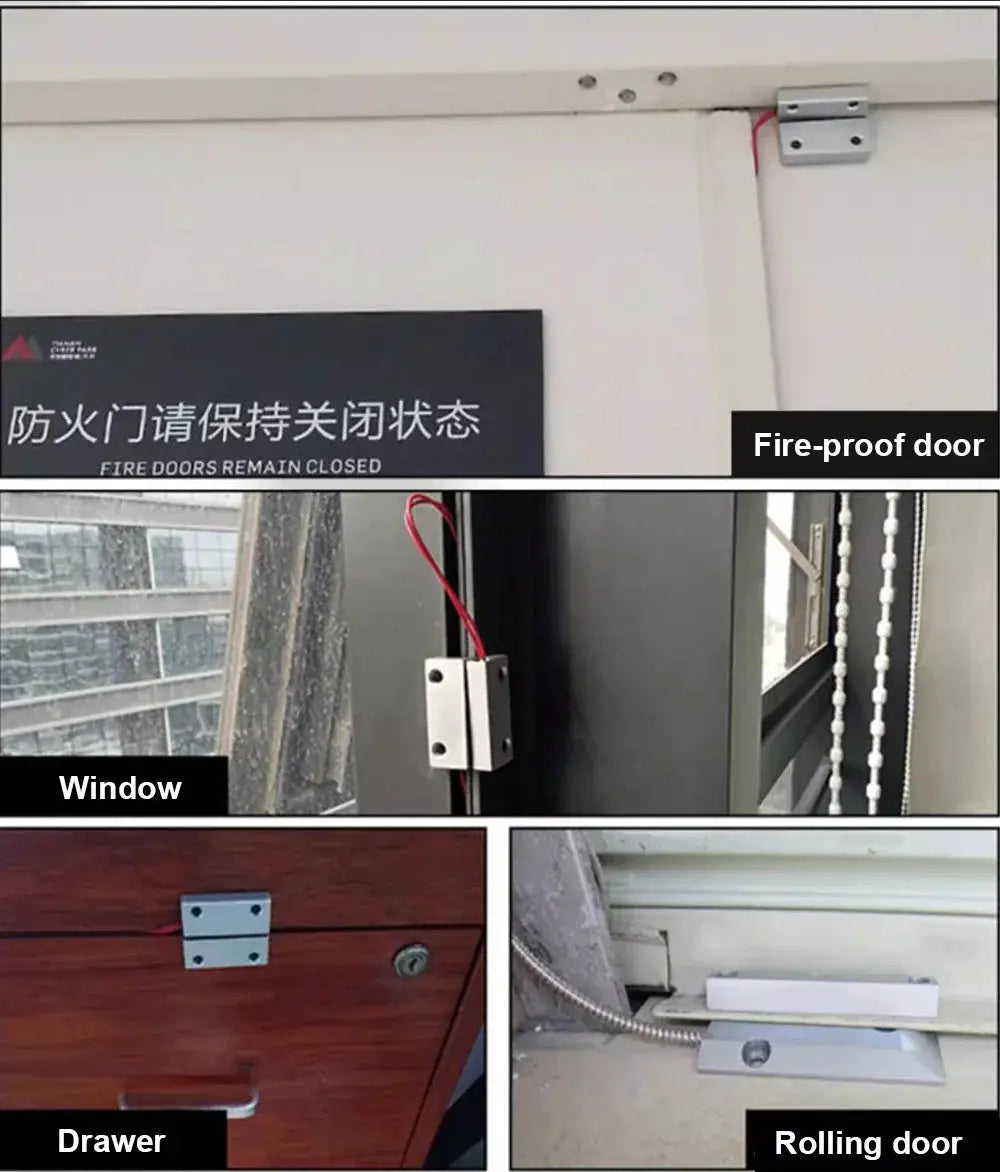 NC door sensor by Simples Market, metal wired magnetic reed switch for security alarm system