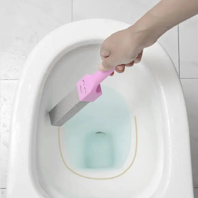 5Pcs pumice stone cleaning sticks for toilet, tile and sink; pink handle with gray stone, Simples Market
