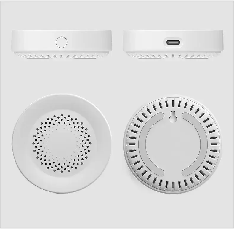 Simples Market Tuya Zigbee WiFi smart siren alarm four-piece white security kit with speaker and mounting plate