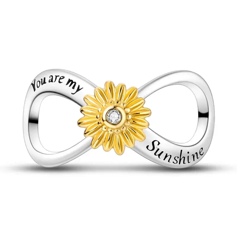 925 Sterling Silver Gold DIY Charms Beads Inlaid Zirconium Sun Leopard Pendants Fit Bracelet For DIY Jewelry Making