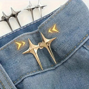 StarWear Star Shaped Waist Buckle Decorative Detachable Buttons No Sew Waist Adjustment Quick Easy Fit Zinc Alloy