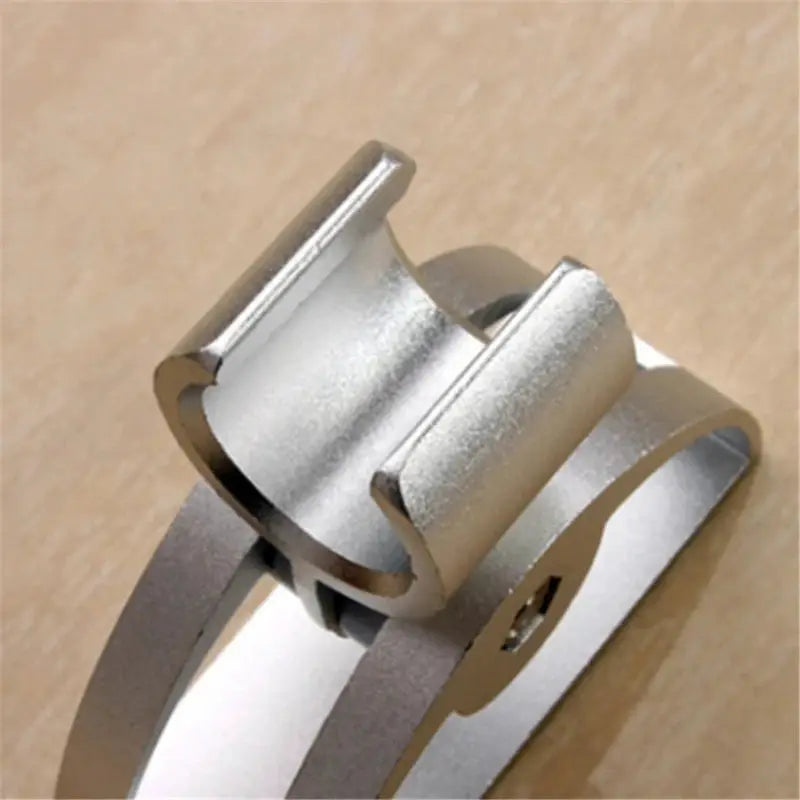 Adjustable hand shower holder in chrome finish with suction cup, Simples Market.